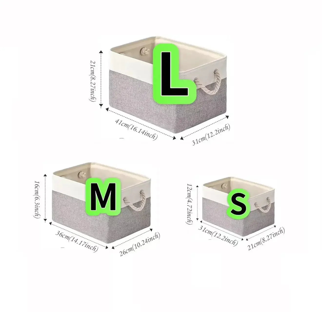 Panier de rangement pliable en tissu de lin