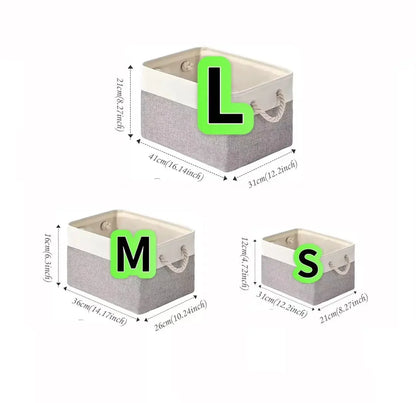 Panier de rangement pliable en tissu de lin