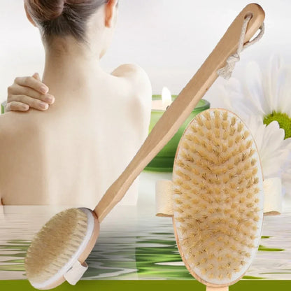 Brosse pour le corps à long manche en bois