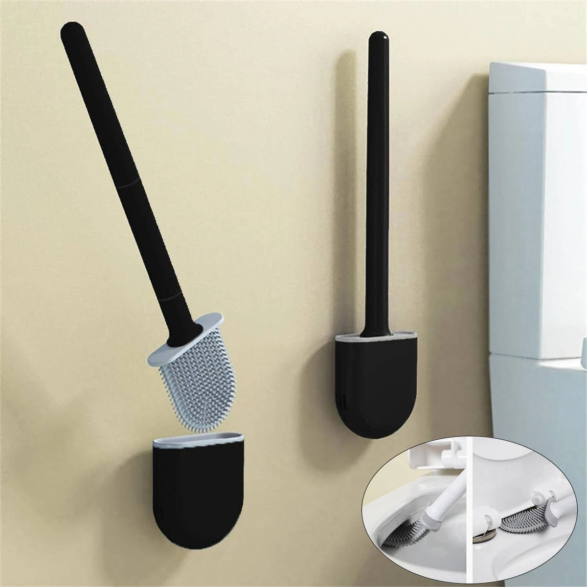 Brosse de toilette moderne de luxe en bambou