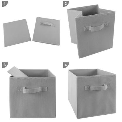 4 boîtes de rangement pliables en tissu