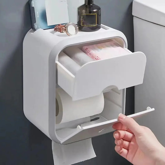 Boîte de rangement pour papier toilette murale