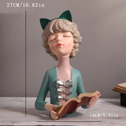 Statue moderne de fille en résine