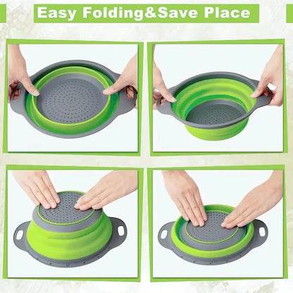 Panier pliable en silicone pour laver et égoutter légumes et fruits