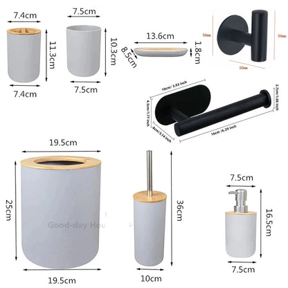 Brosse de toilette moderne de luxe en bambou