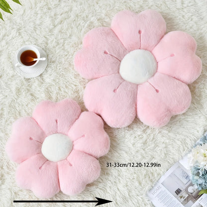 Coussin décoratif en forme de marguerite en peluche