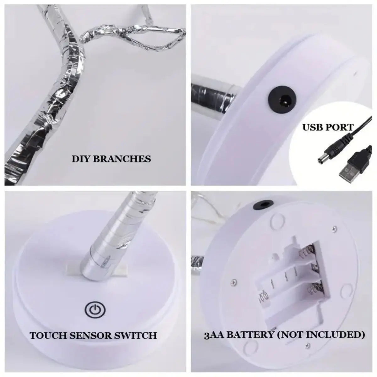 Guirlande lumineuse arbre 108 LED blanc chaud