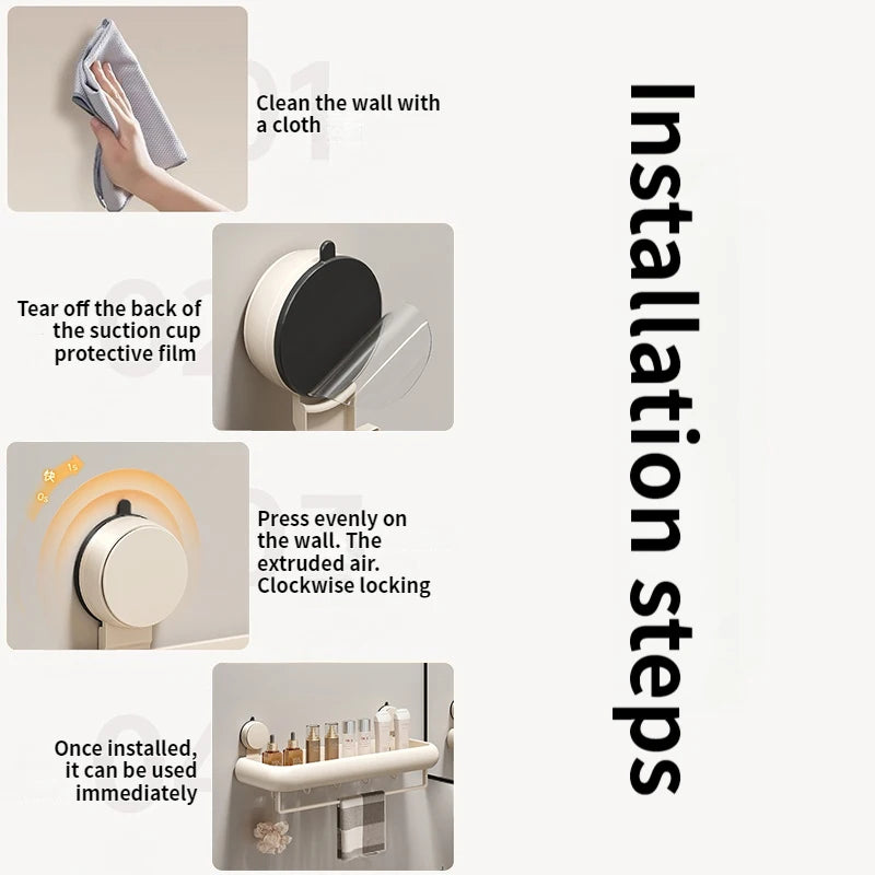 Étagère de rangement de salle de bain à ventouse