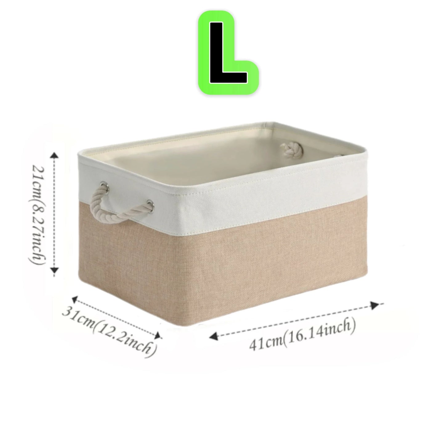 Panier à linge en lin à double couche