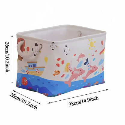 Panier à linge en lin à double couche