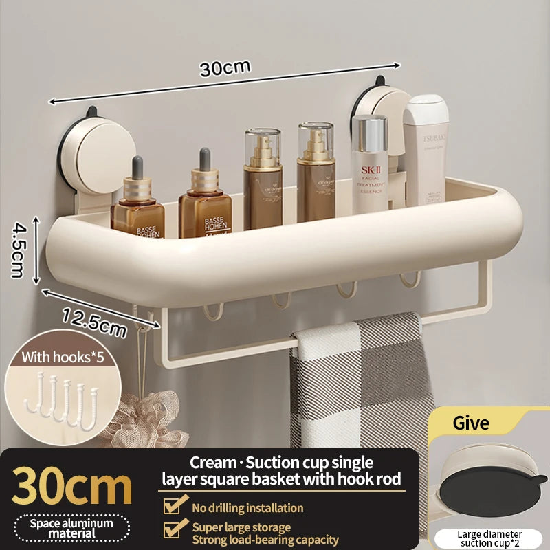 Étagère de rangement de salle de bain à ventouse