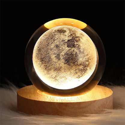 Lampe boule de cristal 3D galaxie