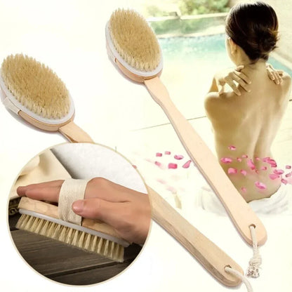 Brosse pour le corps à long manche en bois
