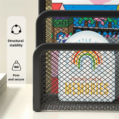 Rangement de bureau à 3 niveaux en métal et maille