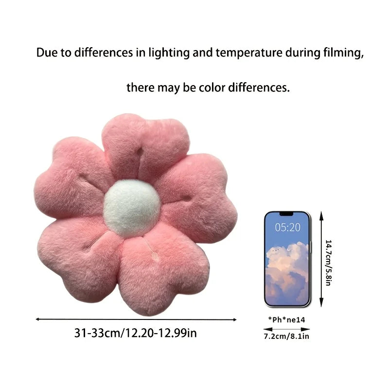 Coussin décoratif en forme de marguerite en peluche