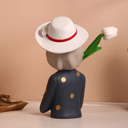 Statue moderne de fille en résine