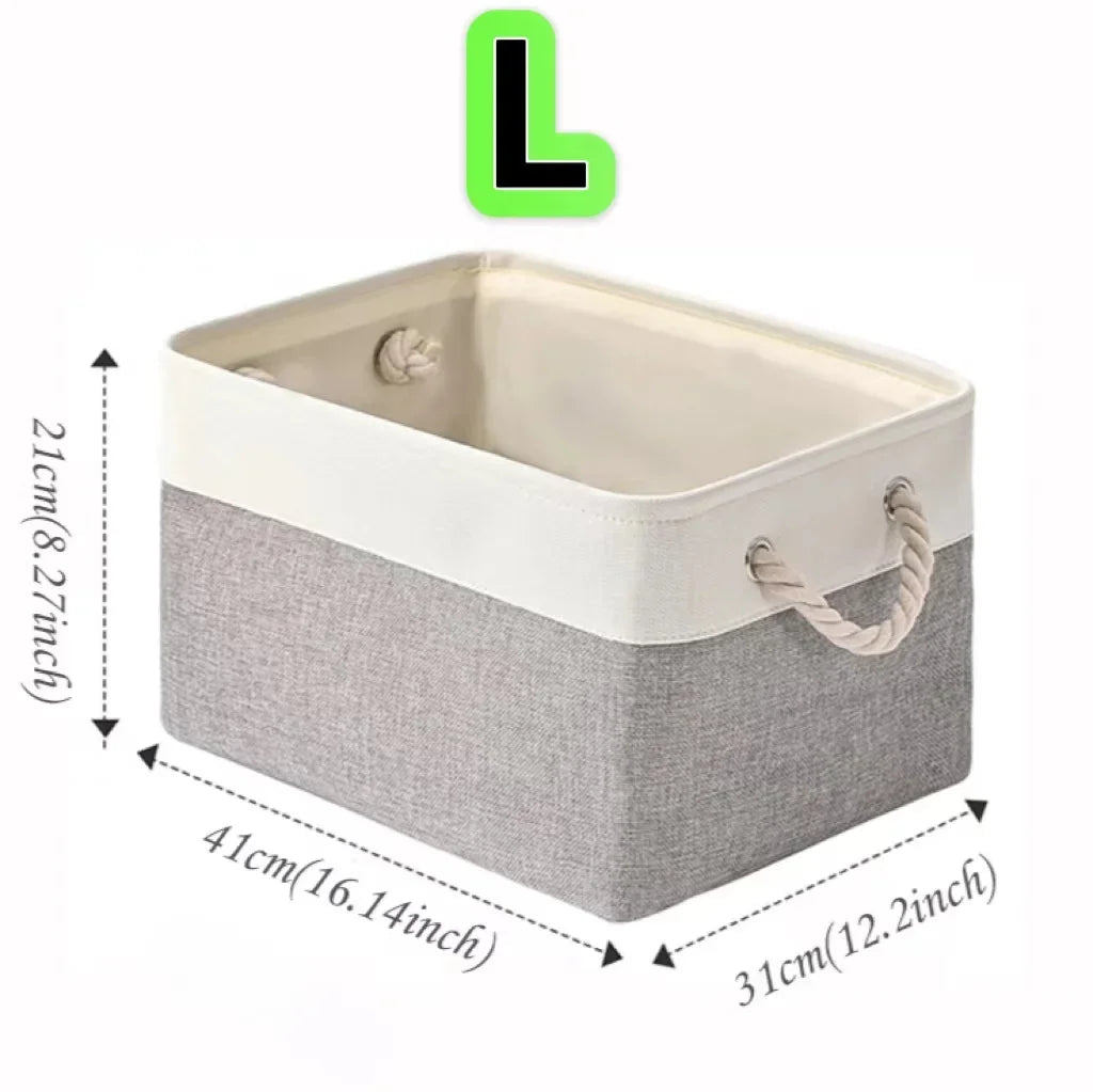 Panier à linge en lin à double couche