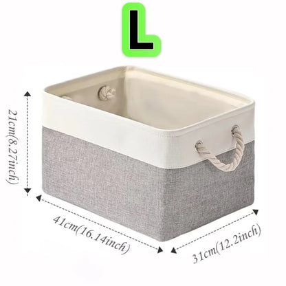 Panier à linge en lin à double couche