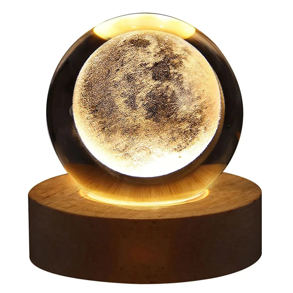 Lampe boule de cristal 3D galaxie