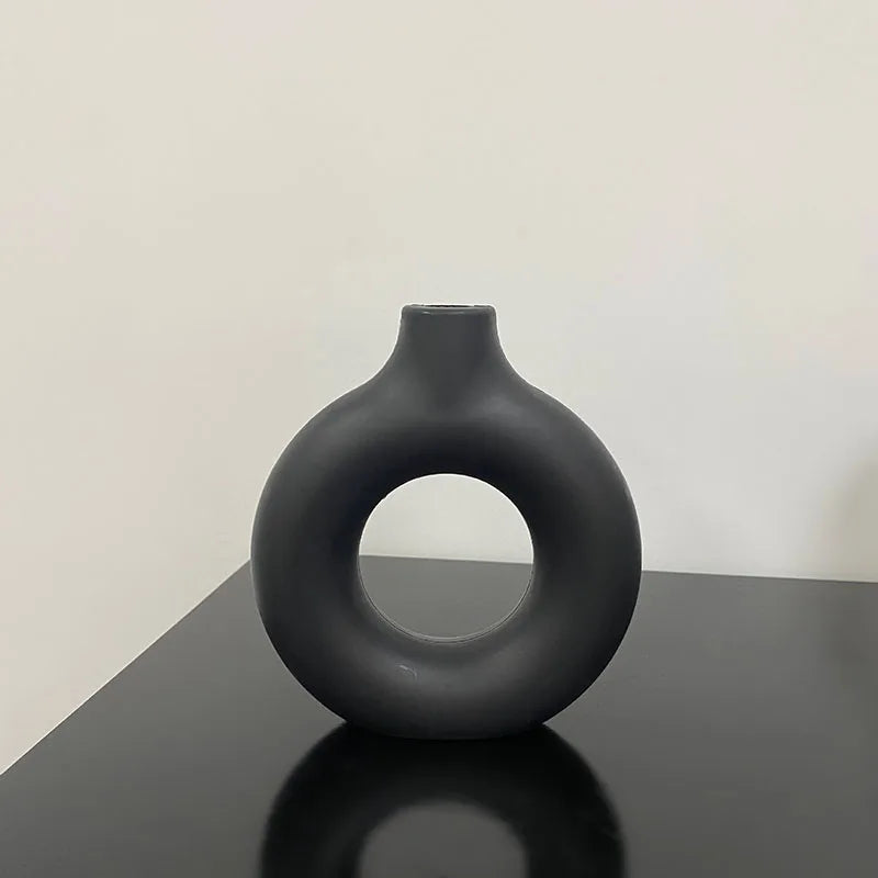 Vase en plastique en forme de donut