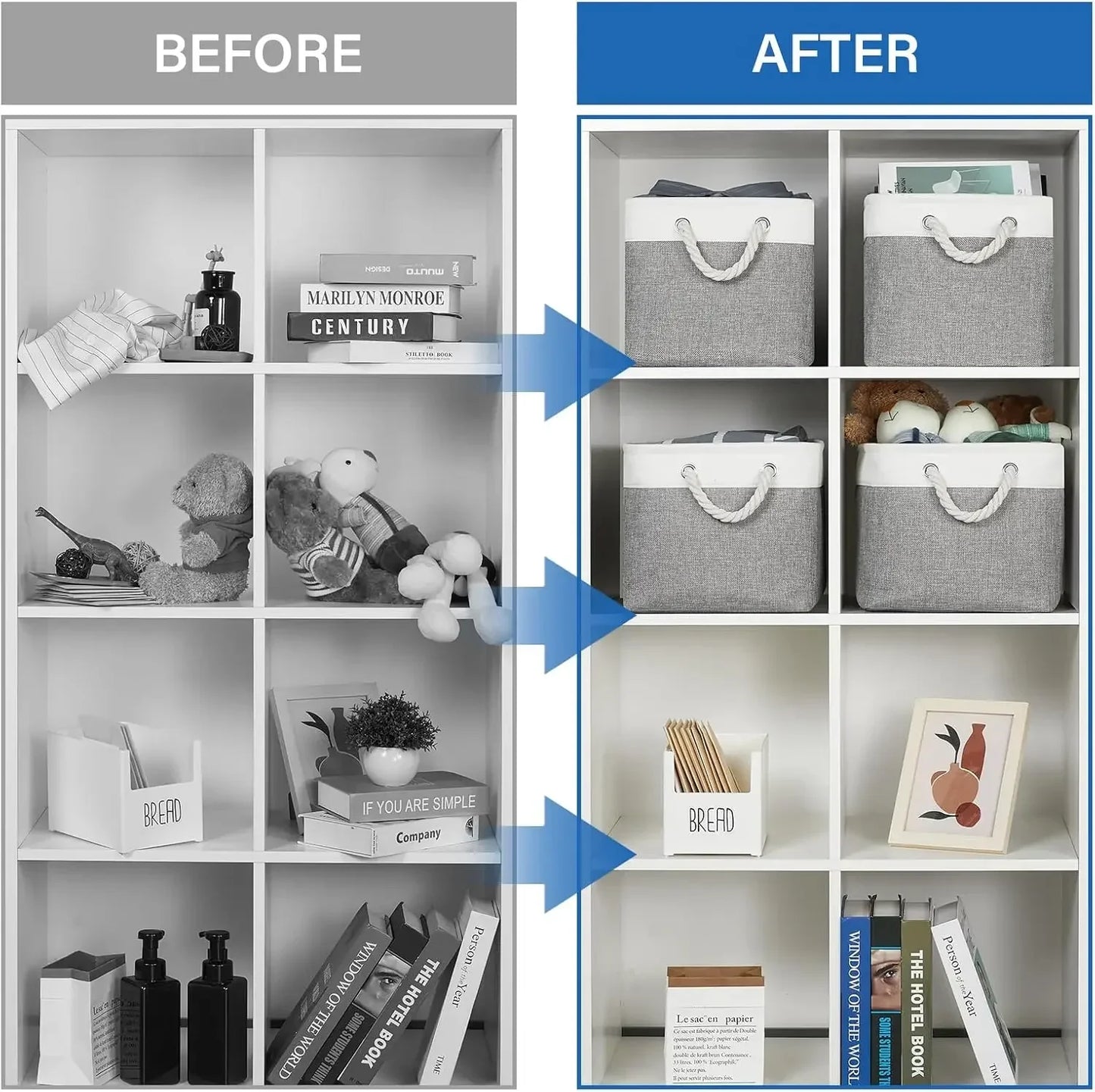 Panier à linge en lin à double couche