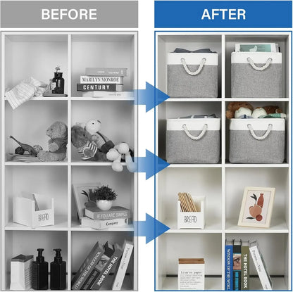 Panier à linge en lin à double couche