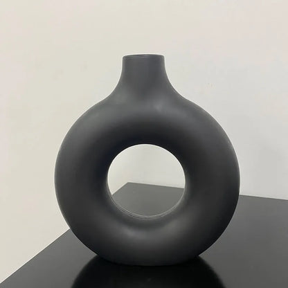 Vase en plastique en forme de donut