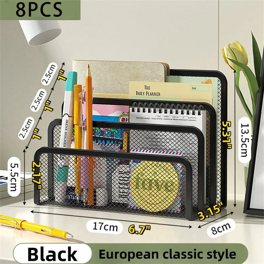 Rangement de bureau à 3 niveaux en métal et maille