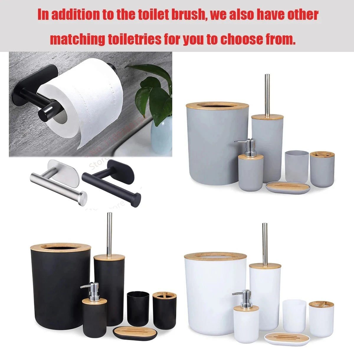 Brosse de toilette moderne de luxe en bambou