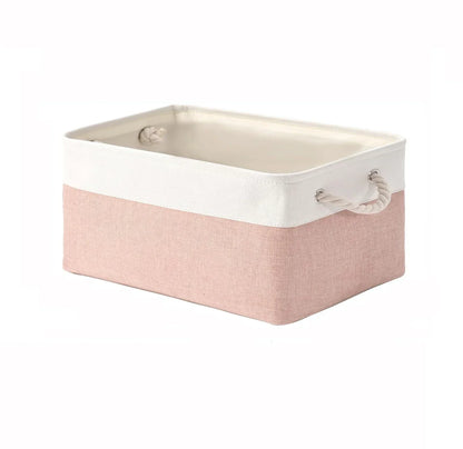 Panier de rangement pliable en tissu de lin