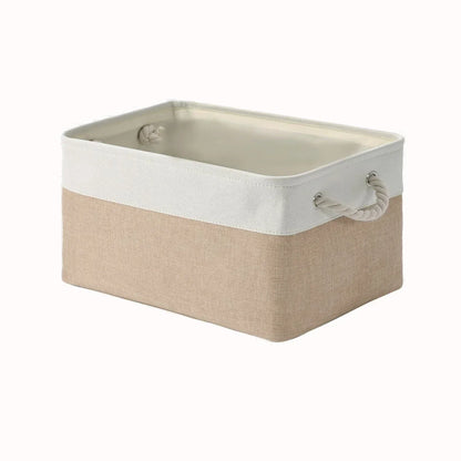 Panier de rangement pliable en tissu de lin