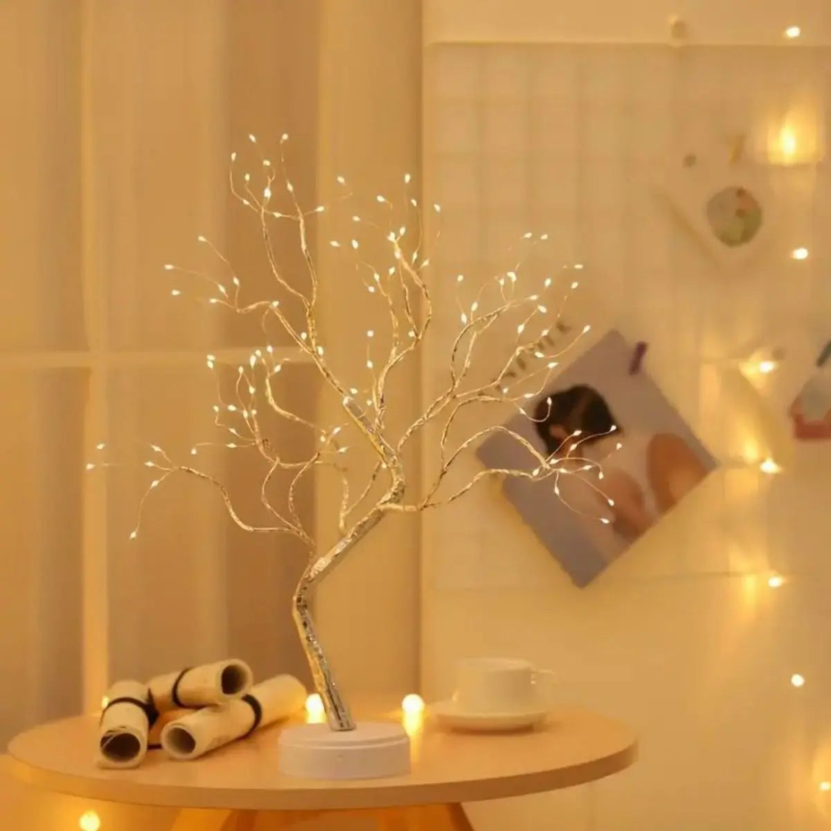 Guirlande lumineuse arbre 108 LED blanc chaud