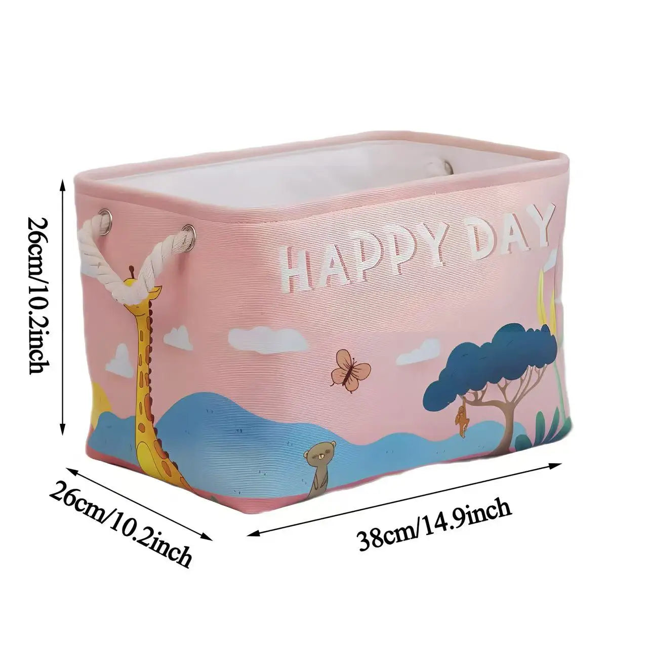 Panier à linge en lin à double couche