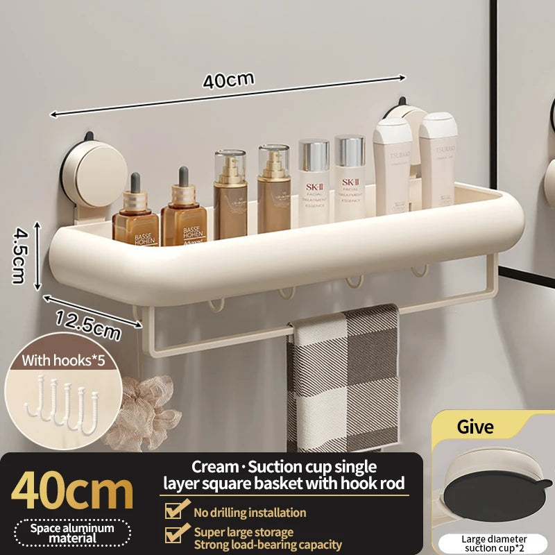 Étagère de rangement de salle de bain à ventouse