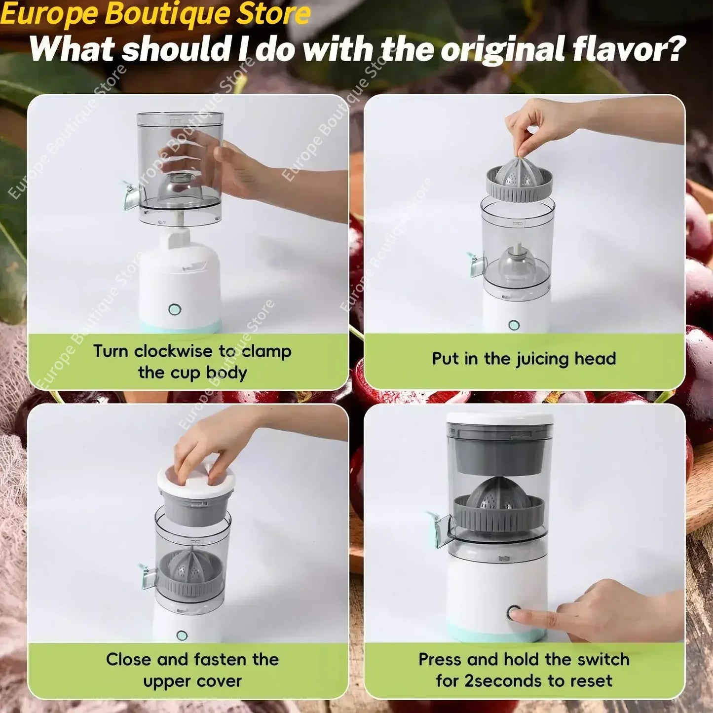 Extracteur de jus électrique portable rechargeable par USB