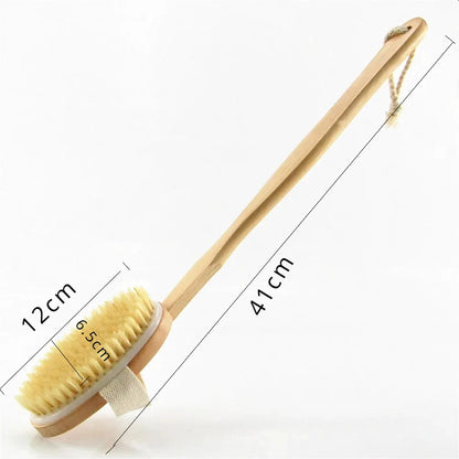 Brosse pour le corps à long manche en bois