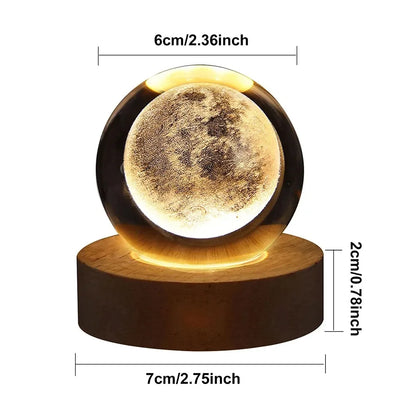 Lampe boule de cristal 3D galaxie