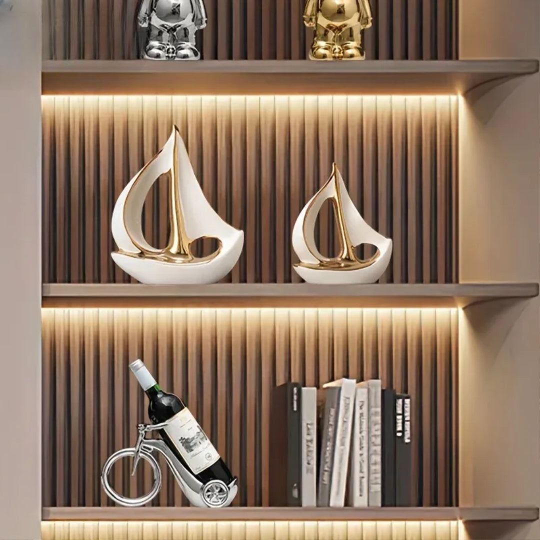 Sculpture de voilier en céramique de luxe